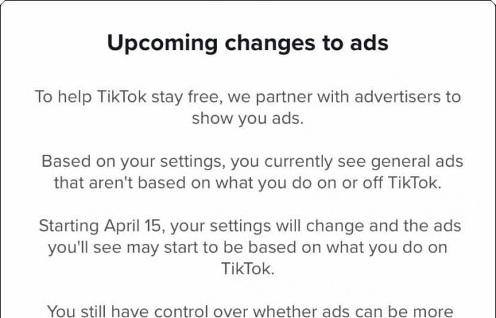 تيك توك تجعل الإعلانات المخصصة إلزامية