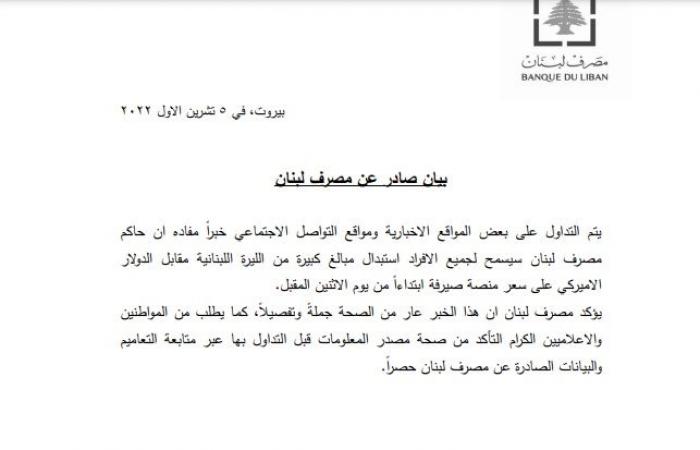 ما حقيقة سماح مصرف لبنان باستبدال مبالغ كبيرة من الليرة بالدولار على سعر "صيرفة"؟