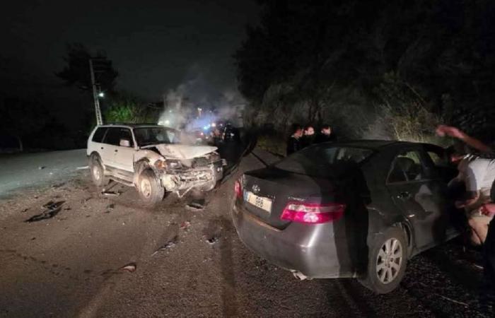 بالصور: المطران علوان يتعرض لحادث سير على طريق بكركي