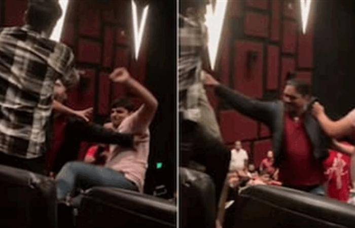 بالفيديو.. معركة بعد منع دخول أطفال إلى السينما