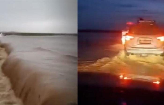 سيول حماة تشلّ طريق الرقة وتحتجز سيارات… وتحذيرات من مخاطر التنقل